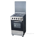 free standing gas oven with glass cover with four burner